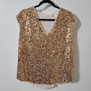 New NY&C gold sequin top size Medium